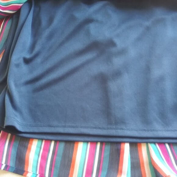 Wonder Nation Girl's size 18 navy blue multicolored  striped dress - Picture 11 of 16